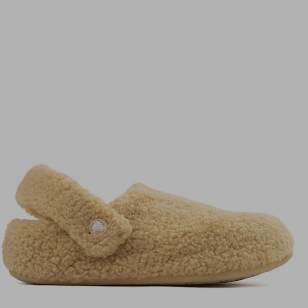 CROCS Tan Fuzzy Slippers